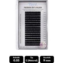 Misyul 0.05C Natural Kıvrım 9 mm Soft Eyelash Doğal Ipek Kirpik 16'lı