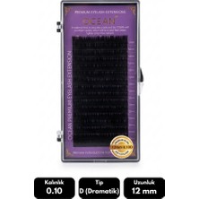 Ocean 0.10D Dramatik Kıvrım 12 mm Soft Eyelash Doğal Ipek Kirpik 16'lı