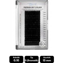 Misyul 0.10D Dramatik Kıvrım 15 mm Soft Eyelash Doğal Ipek Kirpik 16'lı