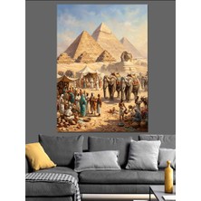 Karizma Tablo Antik Mısır Piramitleri ve Yaşam Dekoratif Kanvas - Mdf Ahşap Tablo