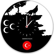heptex Kişiye Özel Hediyelik Dekoratif Bozkurt Temalı Duvar Saati