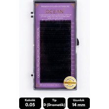 Ocean 0.05D Dramatik Kıvrım 14 mm Soft Eyelash Doğal Ipek Kirpik 16'lı