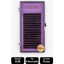 Ocean 0.10D Dramatik Kıvrım 9 mm Soft Eyelash Doğal Ipek Kirpik 16'lı