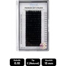 Misyul 0.10C Natural Kıvrım 15 mm Soft Eyelash Doğal Ipek Kirpik 16'lı