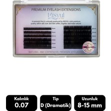 Misyul 0.07D Dramatik Kıvrım Çek Bırak 12'li Doğal Ipek Kirpik