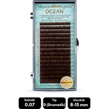 Ocean 0.07D Dramatik Kıvrım Brown Mix Soft Eyelash Doğal Ipek Kirpik 16'lı