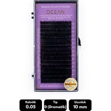 Ocean 0.05D Dramatik Kıvrım 10 mm Soft Eyelash Doğal Ipek Kirpik 16'lı