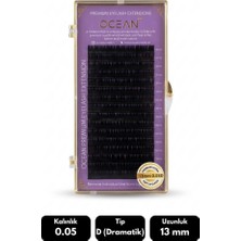 Ocean 0.05D Dramatik Kıvrım 13 mm Soft Eyelash Doğal Ipek Kirpik 16'lı