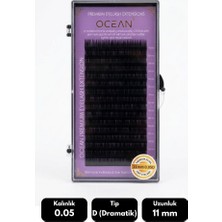 Ocean 0.05D Dramatik Kıvrım 11 mm Soft Eyelash Doğal Ipek Kirpik 16'lı