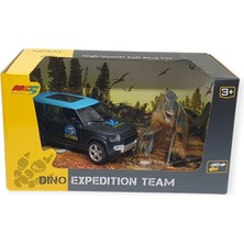 Oska Global Çek Bırak Araç ve Dinazor  Oyun Seti - 6843-2D- Mavi (Lisinya)