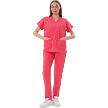 N Company Jüniper En- Boy Likralı Gülkurusu Kadın Scrubs Takım