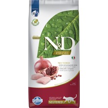 N&D Tavuk Narlı Kısırlaştırılmış Yetişkin Tahılsız Kedi Maması 10 Kg