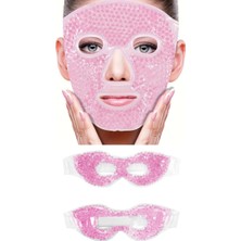 Oska Global Terapi Jel Boncuklu Yüz ve Göz Maskesi Seti Pembe Sıcak ve Soğuk Kullanım ( Lisinya )