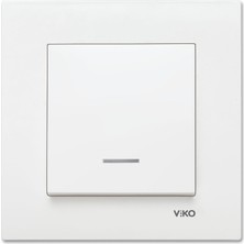 Viko Karre Beyaz Işıklı Anahtar Çerçeve Dahil 90967X19 Viko