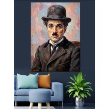 Karizma Tablo Charlie Chaplin Ikonik Portre Tablo Dekoratif Kanvas - Mdf Ahşap Tablo
