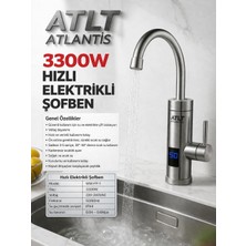3300W Hızlı Elektirikli Ani Su Isıtıcı Termal Şofben Musluk Batarya Dijital Göstergeli Mutfak