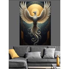 Karizma Tablo Küllerinden Doğan Altın Anka Kuşu Dekoratif Kanvas - Mdf Ahşap Tablo
