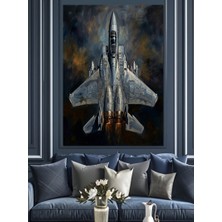 Karizma Tablo Gökyüzünde Süzülen Savaş Uçağı Tablo Dekoratif Kanvas - Mdf Ahşap Tablo