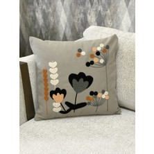 Zeora Home Dekoratif Pamuklu Kırlent Kılıfı Çiçek Desenli Modern Bohem Etnik Salon Çift Katlı Kumaş