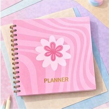 Lizy Spiralli Süresiz Planlayıcı Ajanda - 19X19 cm - Motivasyon ve Sticker Sayfaları Çiçek
