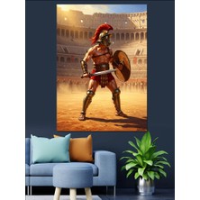 Karizma Tablo Arena Içinde Savaşan Roma Gladyatörü Dekoratif Kanvas - Mdf Ahşap Tablo