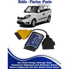 Vgate İcar M-Ry Seri Fiat Fiorino Doblo 3 ve Punto Modeller Için Uyumlu M-Ry Bluetoothlu Ariza Tespit Cihazi + Sarı Servis Soketli Set