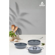 Amboss Sera Nova Seramik 4 Parça Tencere & Tava Seti - Gri