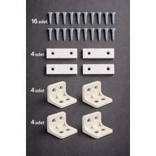 Pvc Dolap Aparatı Seti –l Köşe Bağlantı Aparatı - Kapak/kasa Bağlantı Papucu (Vidalar Dahil)