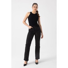 i8 Denim Taşlı Straight Jean