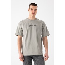 i8 Denim Etnik Baskılı Nakışlı T-Shirt