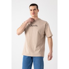 i8 Denim Etnik Baskılı Nakışlı T-Shirt