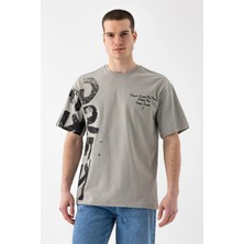 i8 Denim Yazı Baskılı T-Shirt