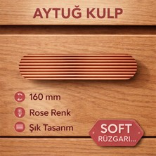 Badem10 Aytuğ Geniş T Çizgili Oval Rose Çekmece Kulp 160 mm Modern Şık Tasarım Dolap Kulp Mobilya Kulbu