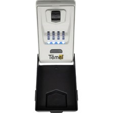Temel Şifreli Metal Anahtar Kutusu, Kelepçeli, Kapaklı, 4 Haneli Dış Mekân Anahtar Saklama Kasası