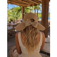 Aydın Şapkacınız Kadın Premium Hasır Şapka – Fiyonk Detaylı, Arkası Cırtlı Ayarlanabilir, Tesettüre Uygun Yazlık Şapka