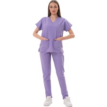 N Company Jüniper En- Boy Likralı Lila Kadın Scrubs Takım