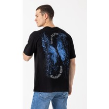 i8 Denim Butterfly Baskılı T-Shirt
