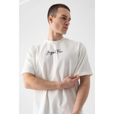 i8 Denim Etnik Baskılı Nakışlı T-Shirt