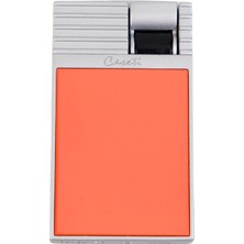 Caseti Tek Torch Perde Alev Turuncu Gümüş Metal Puro Çakmağı