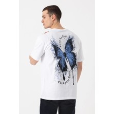 i8 Denim Butterfly Baskılı T-Shirt
