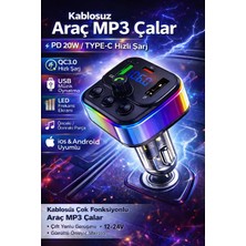 12-24V 20W Kablosuz Mp3 Çalar Araç Içi Kullanım Bluetoothlu LED Frekans Ekranlı Şarj Başlıklı