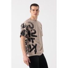 i8 Denim Yazı Baskılı T-Shirt