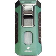 Cohiba 3 Torch Pürmüz Yeşil Metal Puro Çakmağı