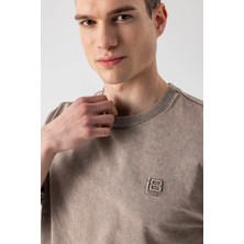 i8 Denim Yıkamalı Basic T-Shirt
