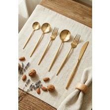 EW's Kitchenware 36 Parça Lüks Gold Paslanmaz Çelik Çatal Kaşık Bıçak Takımı