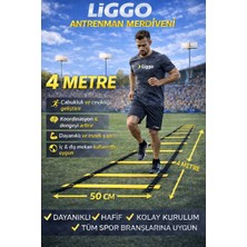 Liggo Antrenman Merdiveni 4 Metre 10 Çubuklu İdman Merdiveni Geniş Çubuk Boy