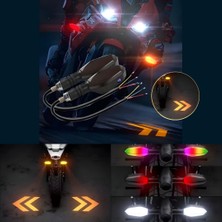 ŞüsCarOto Aksesuar Üniversal Rgb Animasyonlu Motosiklet LED Park Sinyal Lambası Projeksiyonlu Lazer LED Stop 12V Sağ Sol Takım Yüksek Parlaklık Ikaz Işığı
