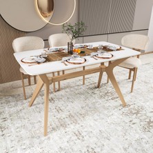 Fly Mobilya Hilda Yemek Masası, 80X140 Yemek Masası, Beyaz Yemek Masası