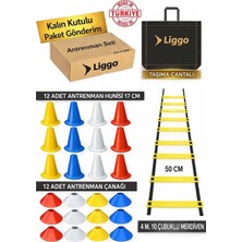Liggo Antrenman Seti 4m Merdiven 12 Adet Huni 12 Adet Çanak İdman Spor Eğitim Seti