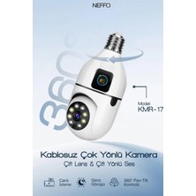 Neffo Ampul Kamera Harekete Duyarlı Gece Görüşlü Kablosuz Bebek Izleme Kamerası Güvenlik Akıllı Wifi